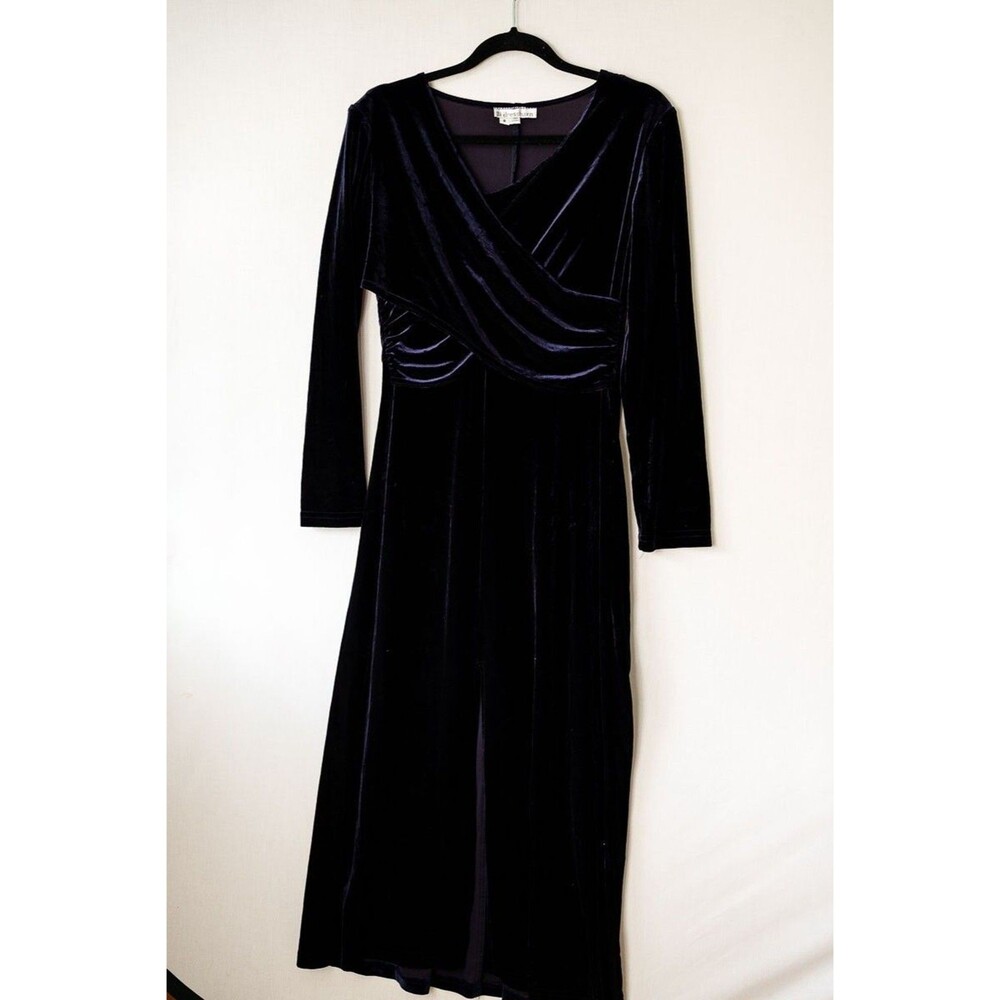 Dressbarn USA Dress 8 velvet purple maxi velour goth whimsygoth witchy Vintage